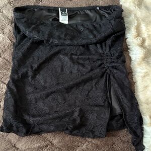 Elegant Black Lace Short Sleeve Top